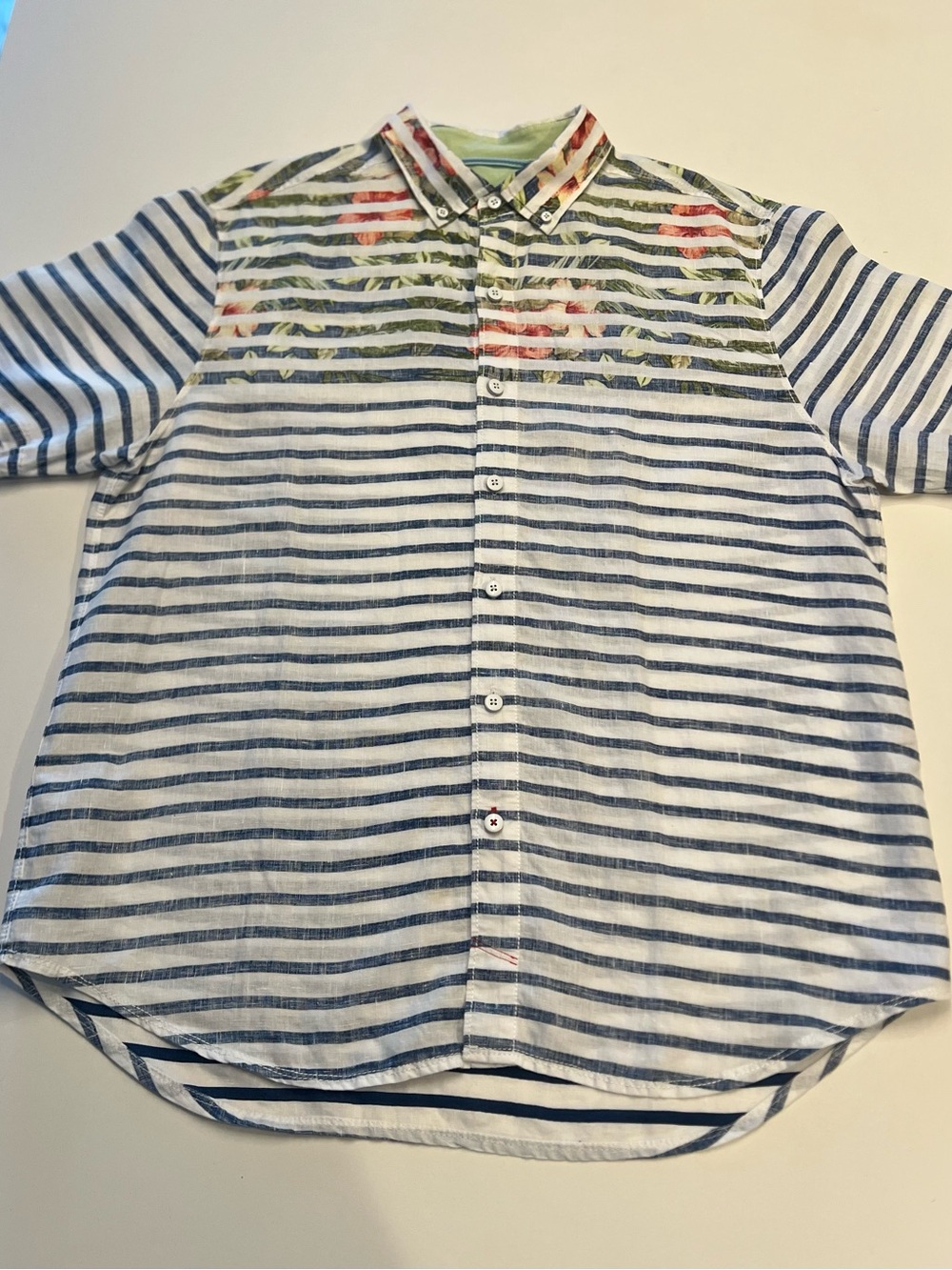 Men’s L Relaxed Fit Tommy Bahama Linen Button Down Short Sleeve Shirt